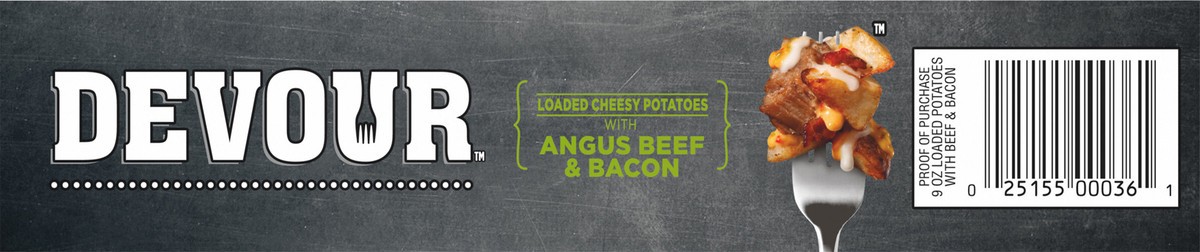 slide 3 of 9, DEVOUR Loaded Potatoes with Angus Beef & Bacon, 9 oz