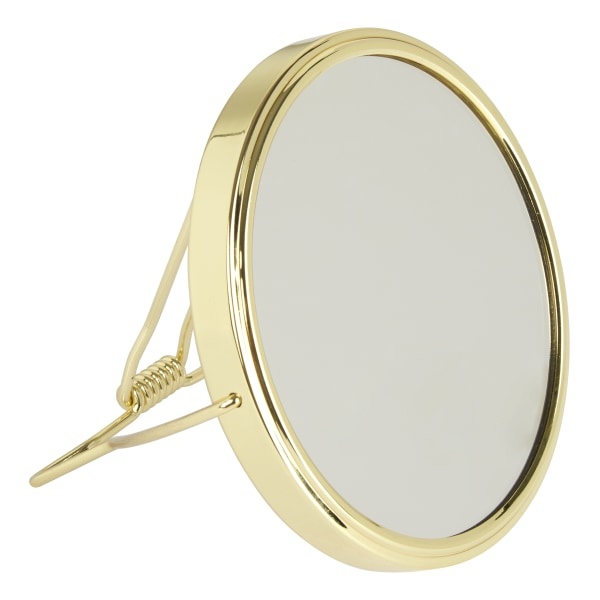 slide 1 of 1, Office Depot Round Double-Sided Magnification Mirror, 4-1/2'', Gold, 1 ct