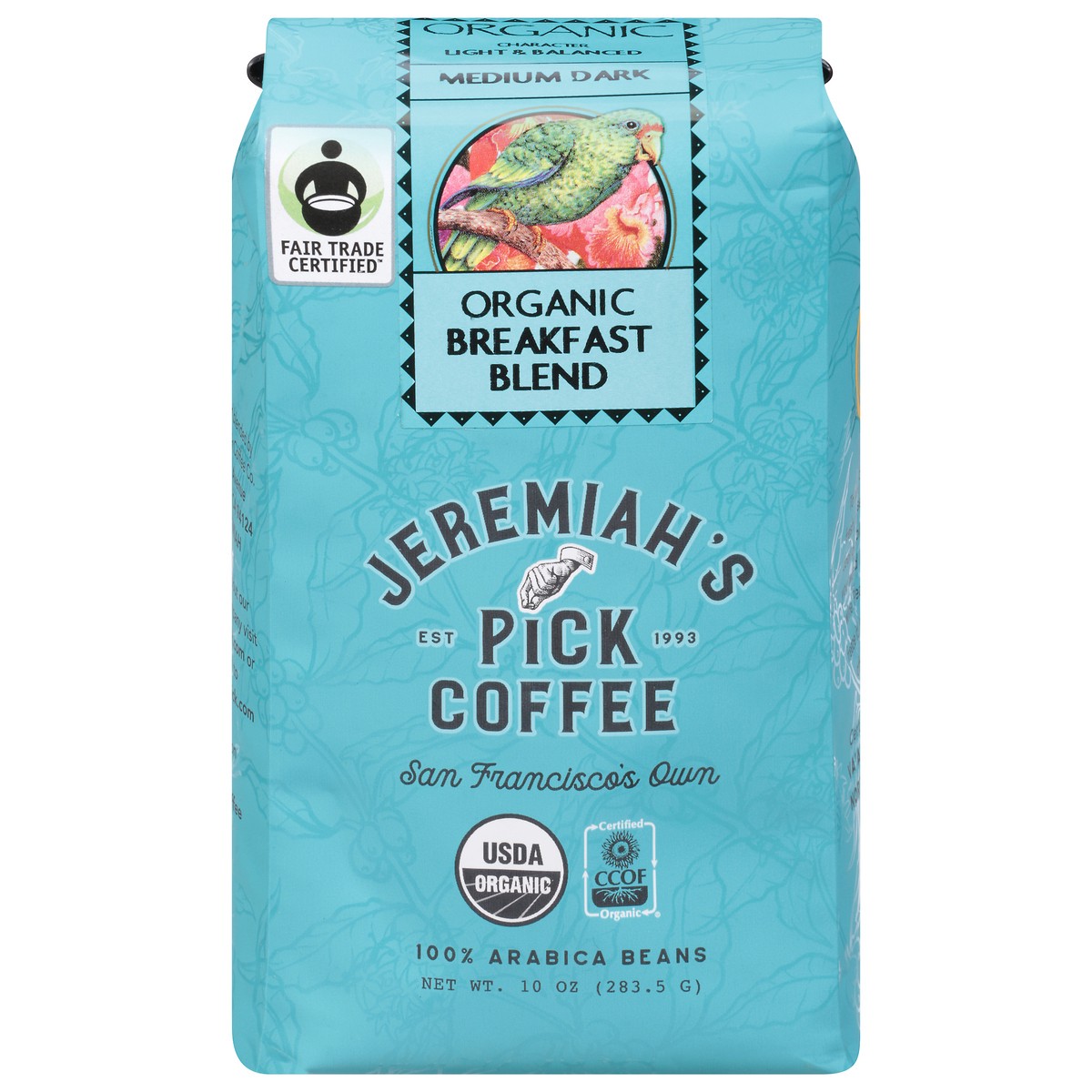 slide 2 of 11, Jeremiah's Pick Coffee Organic Medium Dark Breakfast Blend Coffee - 10 oz, 10 oz