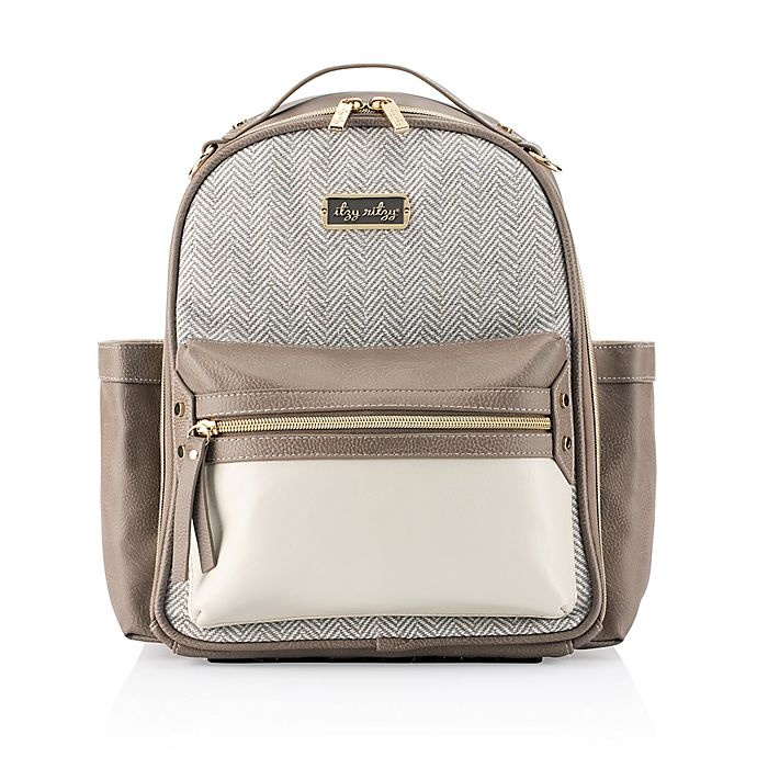 slide 1 of 1, Itzy Ritzy Mini Backpack Diaper Bag - Vanilla Latte, 1 ct