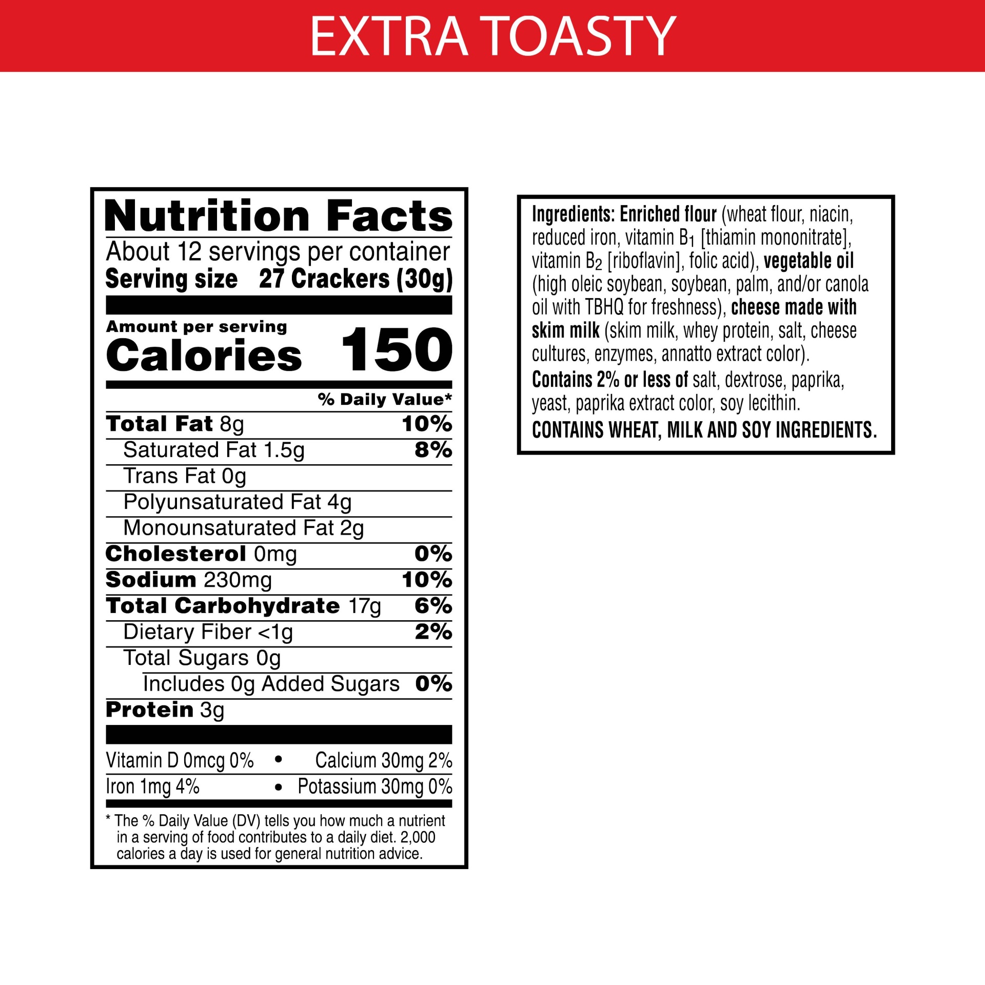 slide 3 of 7, Cheez-It Cheese Crackers, Baked Snack Crackers, Extra Toasty, 12.4 oz
