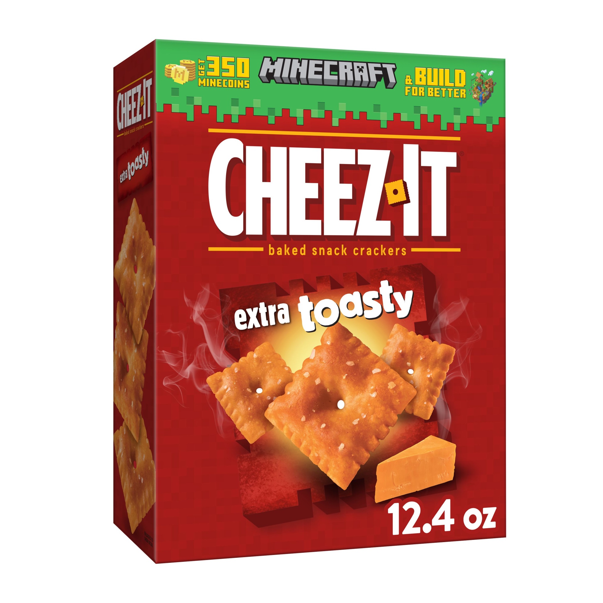 slide 1 of 7, Cheez-It Cheese Crackers, Baked Snack Crackers, Extra Toasty, 12.4 oz