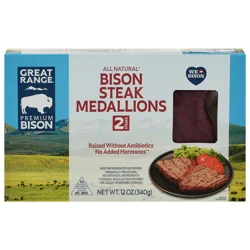 Great Range Medallions Bison Steak - 2 ct