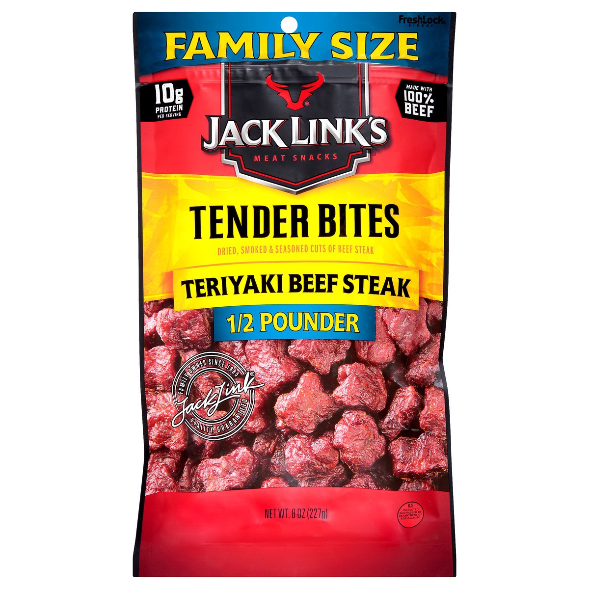 slide 1 of 9, Jack Link's Teriyaki Beef Tender Bites Half Pounder 8 oz, 8 oz