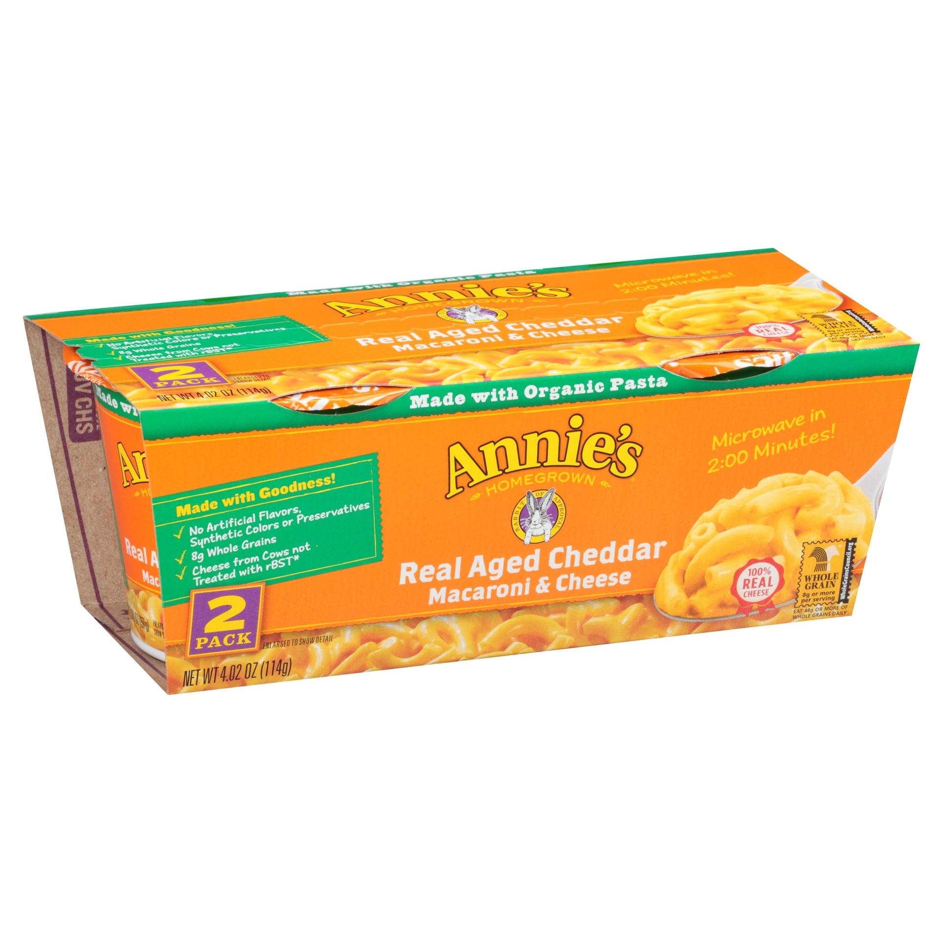 slide 1 of 1, Annie's Real Aged Cheddar Macaroni & Cheese, 2 ct; 2 oz