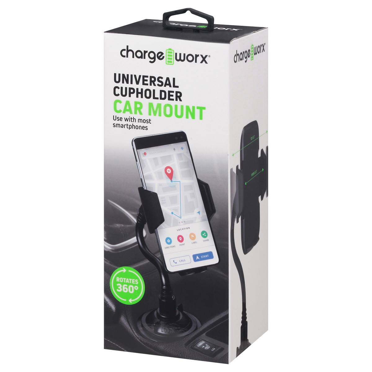 slide 3 of 10, Chargeworx Universal Cupholder Car Mount 1 ea, 1 ea