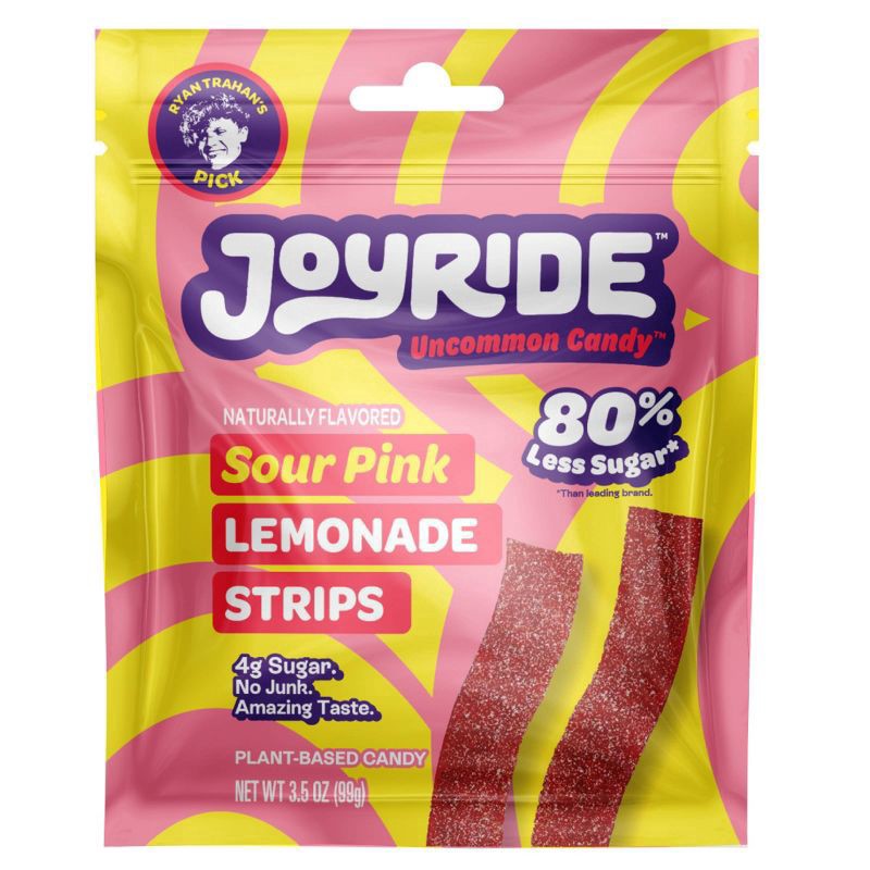 slide 1 of 3, Joyride Sweets Candy Sour Raspberry Lemonade Strips - 3.5oz, 3.5 oz