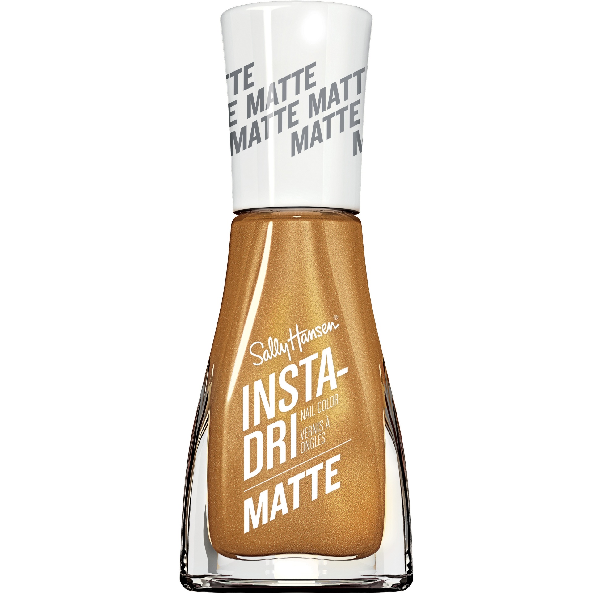 slide 1 of 1, Sally Hansen Insta Dri Matte Metallics, Gold Rush, 0.3 oz