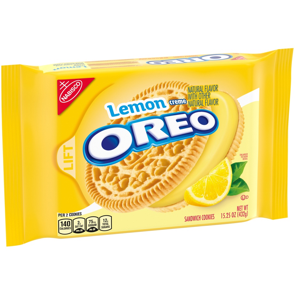 slide 3 of 8, Oreo Lemon Creme Sandwich Cookies, 15.25 oz