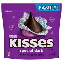 Hershey's Kisses Special Dark Mildly Sweet Chocolate Candy Family Pack, 14.4 oz