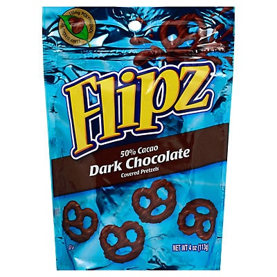 slide 1 of 2, Flipz Pretzels - Dark Chocolate Covered, 4 oz