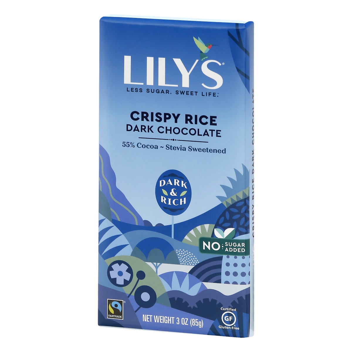 slide 8 of 13, Lily's Crispy Rice Dark Chocolate Style No Sugar Added, Sweets Bar, 3 oz, 3 oz