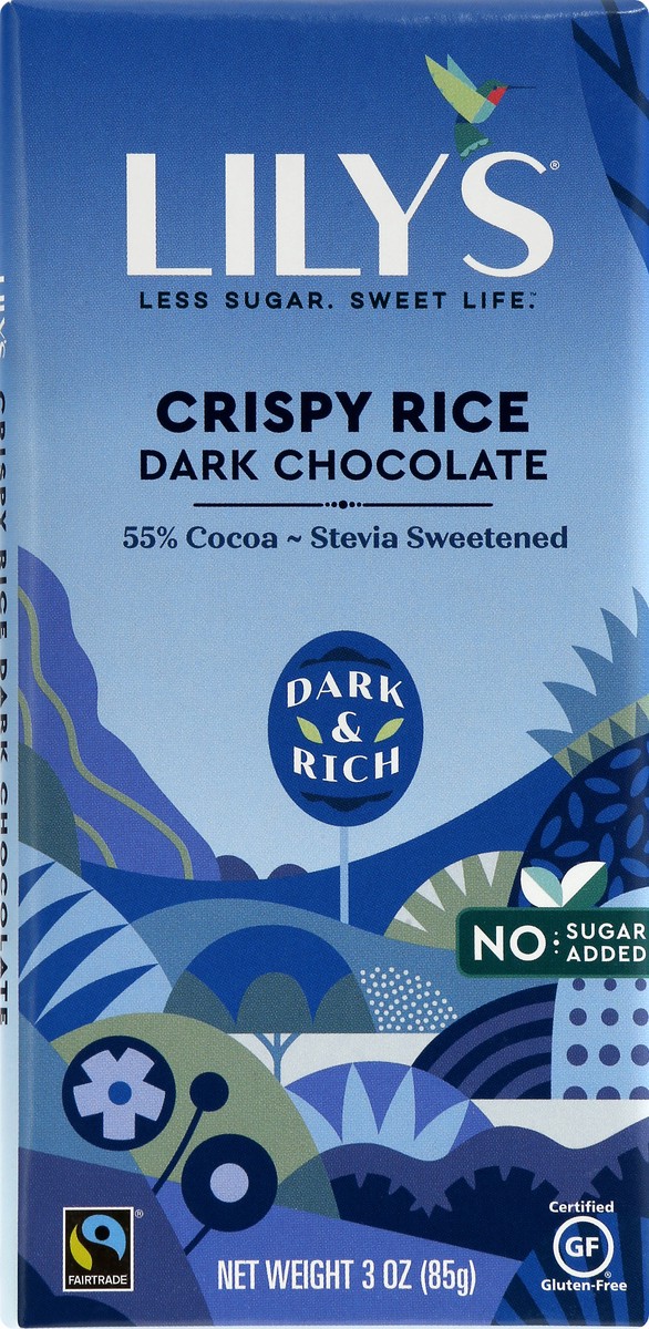 slide 1 of 13, Lily's 55% Cocoa Crispy Rice Dark Chocolate 3 oz, 3 oz