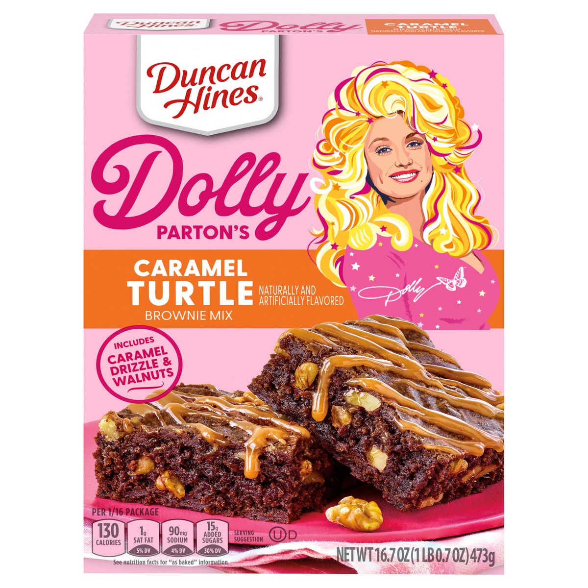 slide 1 of 4, Duncan Hines Brownie Mix, Caramel Turtle Flavored, 16.7 oz., 16.7 oz