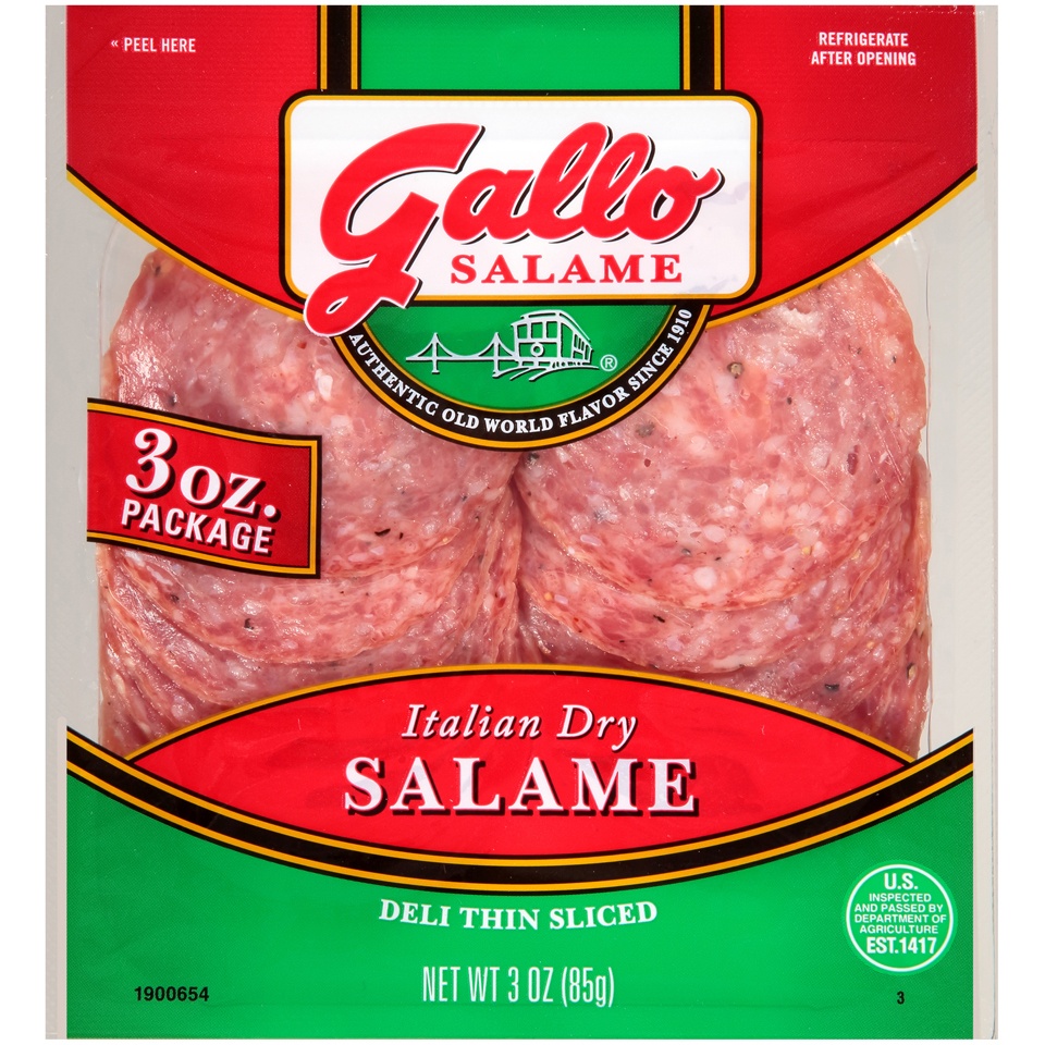 slide 2 of 4, Gallo Salame Deli Thin Sliced Italian Dry Salami, 3 oz., 85.05 g