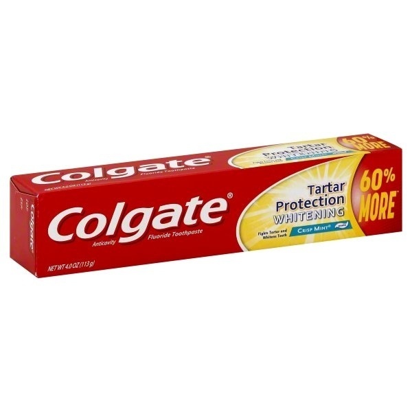 slide 1 of 1, Colgate Toothpaste, Anticavity Fluoride, Tartar Protection Whitening, Crisp Mint, Paste, 4 oz