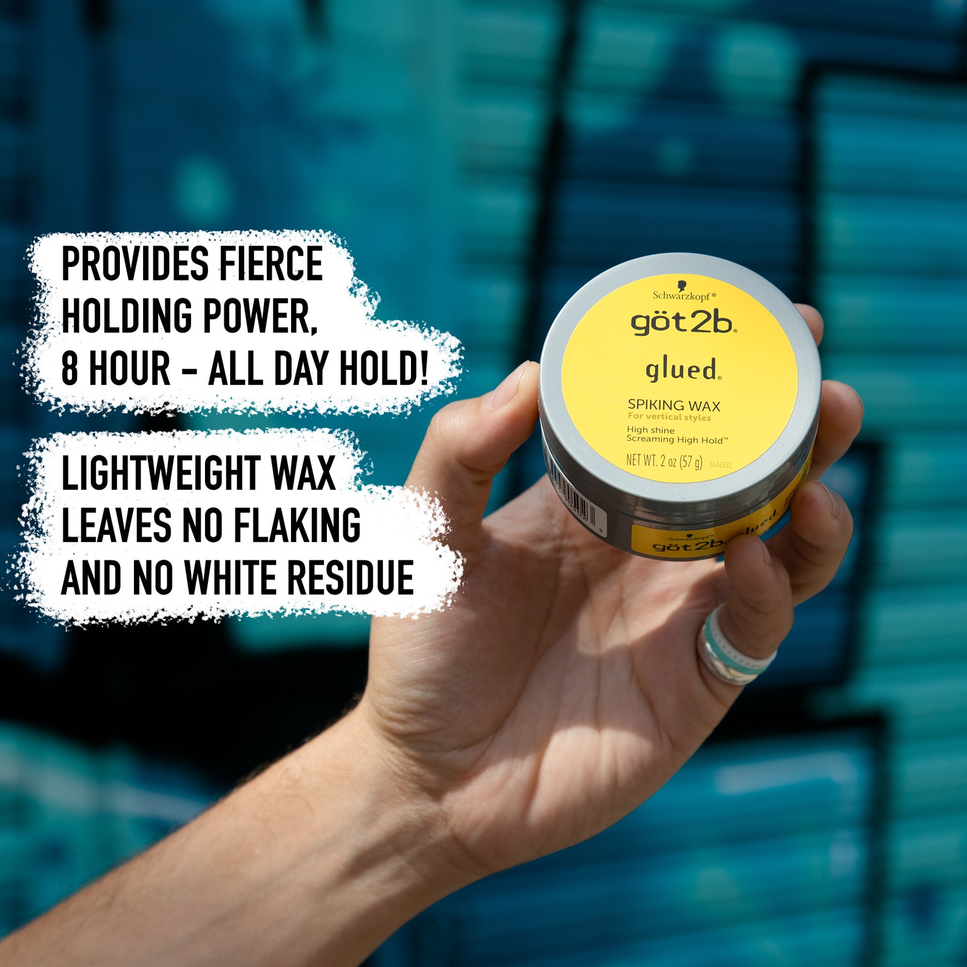 slide 4 of 5, göt2b Glued Spiking Hair Wax, Fierce Holding Power, 2 oz, 2 oz