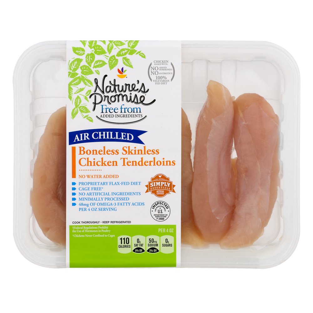 slide 1 of 1, Nature's Promise Boneless, Skinless Chicken Tenderloin, per lb