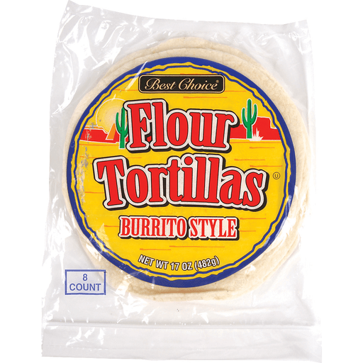 slide 1 of 1, Best Choice Burrito Style Flour Tortillas, 8 ct