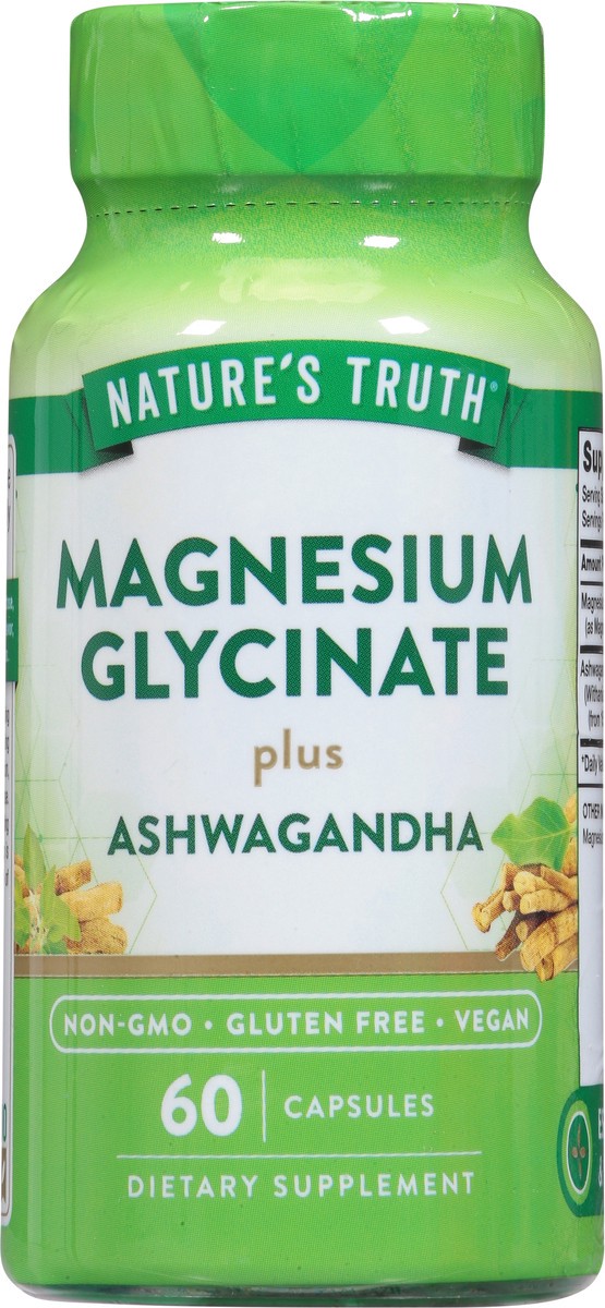 slide 2 of 14, Nature's Truth Magnesium Glycinate + Ashwagandha Vegetable Capsules, 60 ct