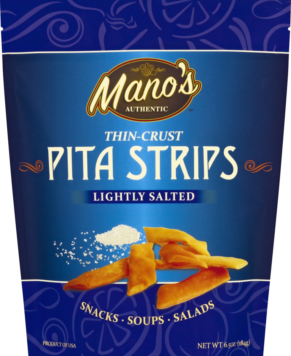 slide 8 of 12, Mano's Manos Authentic Pita Strips - Lightly Sa, 6.5 oz