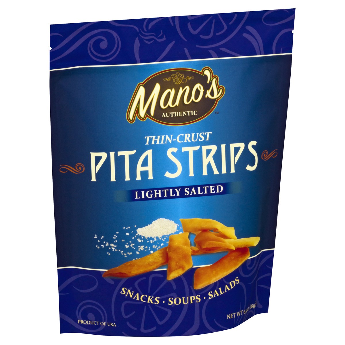 slide 10 of 12, Mano's Manos Authentic Pita Strips - Lightly Sa, 6.5 oz
