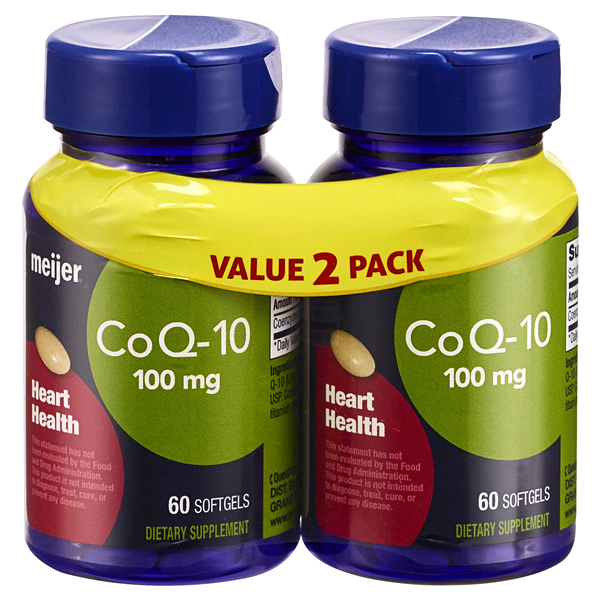 slide 1 of 1, Meijer COQ-10 100 mg SoftgelTwin Pack, 120 ct