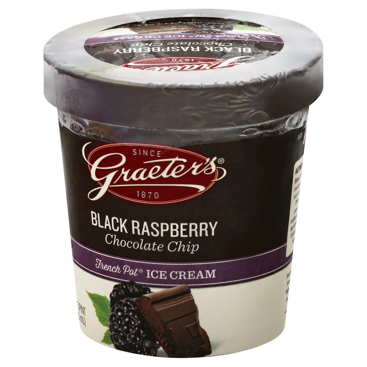 slide 3 of 9, Graeter's Black Raspberry Chocolate Chip Ice Cream, 16 oz