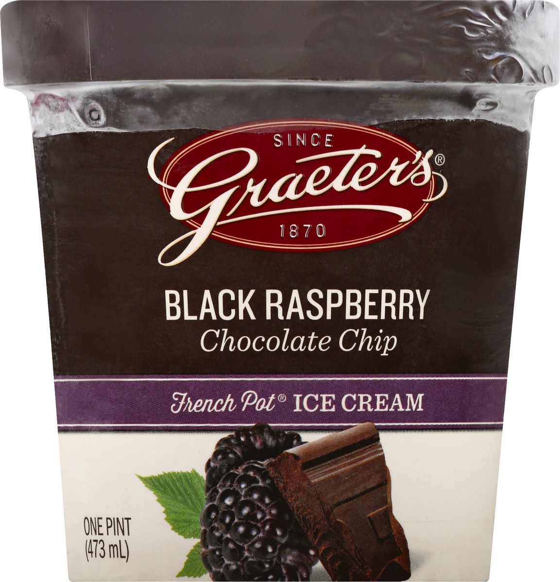 slide 6 of 9, Graeter's Black Raspberry Chocolate Chip Ice Cream, 16 oz