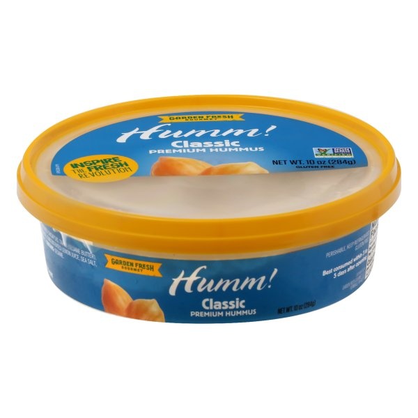 slide 1 of 1, Fountain of Health Humm! Classic Hummus, 10 oz