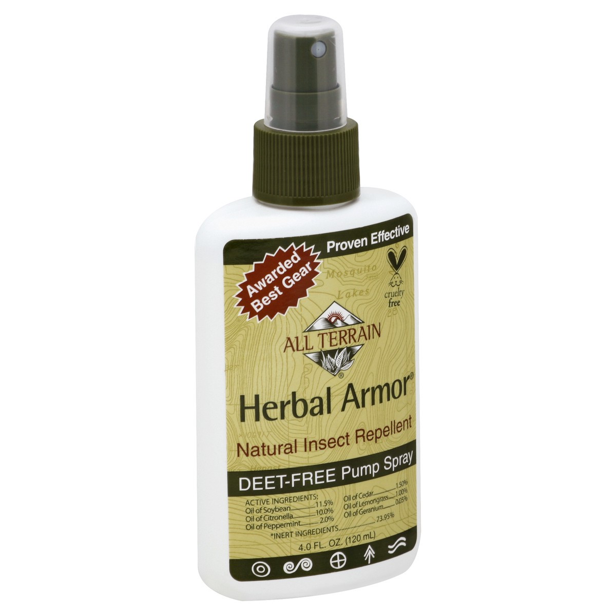 slide 2 of 3, All Terrain Herbal Armor Deet Free Natural Insect Repellent Spray, 4 oz