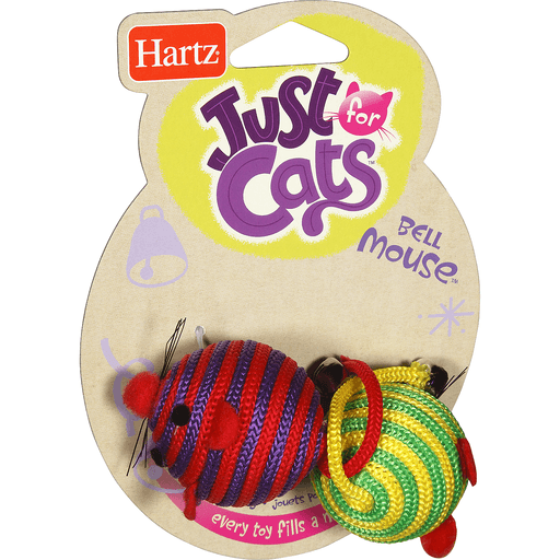 slide 1 of 9, Hartz Just For Cats Bell Mouse Cat Toy, 2 ct