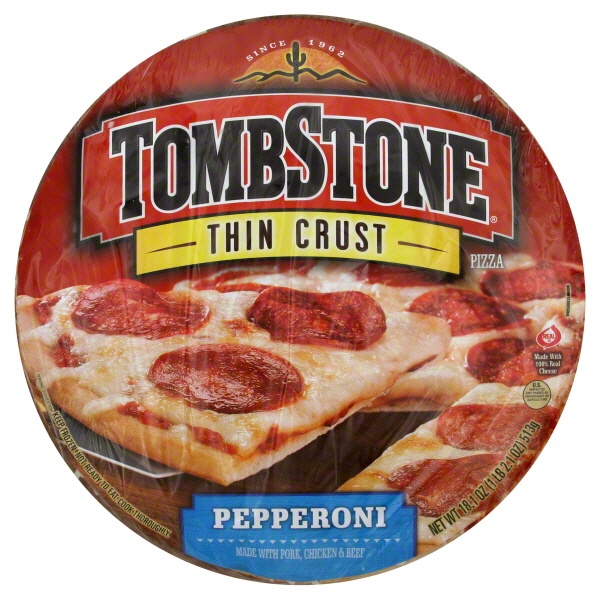 slide 1 of 1, Tombstone Pizza Thin Crust Pepperoni, 18.1 oz