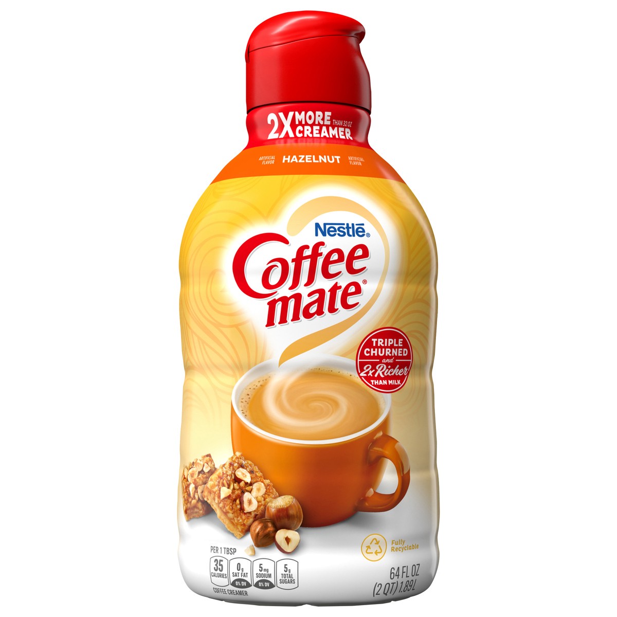 slide 1 of 7, COFFEE-MATE Hazelnut Liquid Coffee Creamer 64 fl oz., 64 fl oz