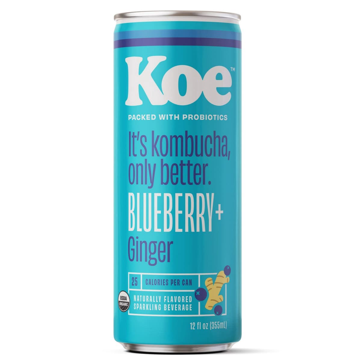 slide 1 of 6, KÖE Organic Blueberry Ginger Kombucha - 12 fl oz, 12 fl oz