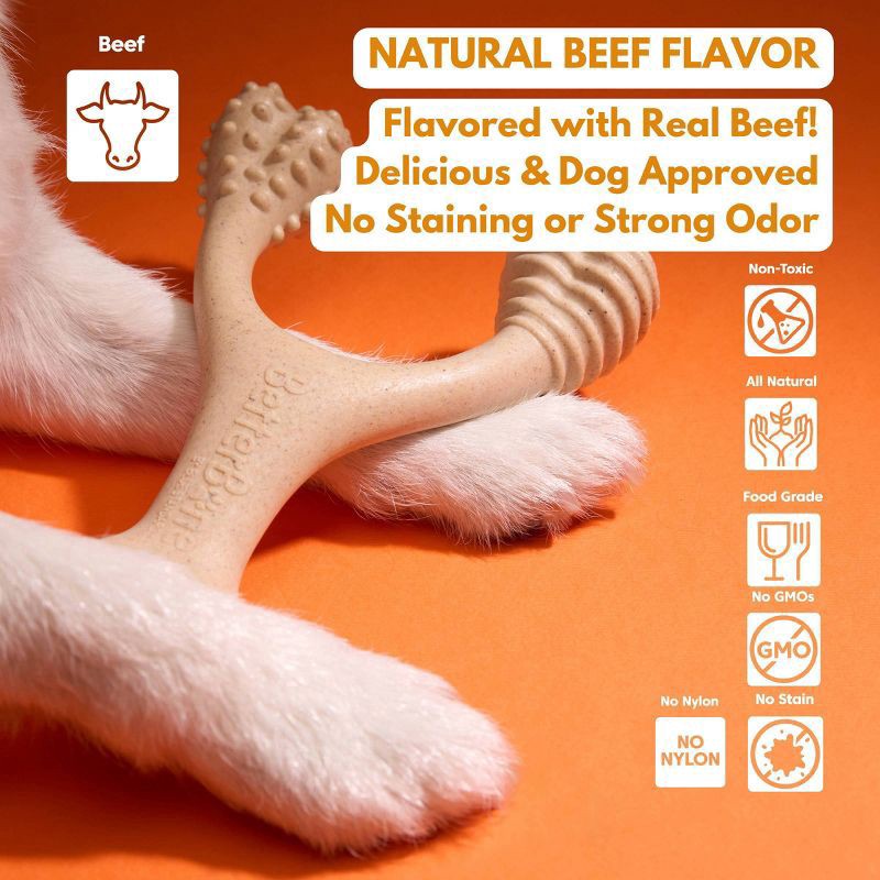 slide 5 of 7, BetterBone Hard Beef Nylon Free Dog Bone Chew Toy - S, 1 ct