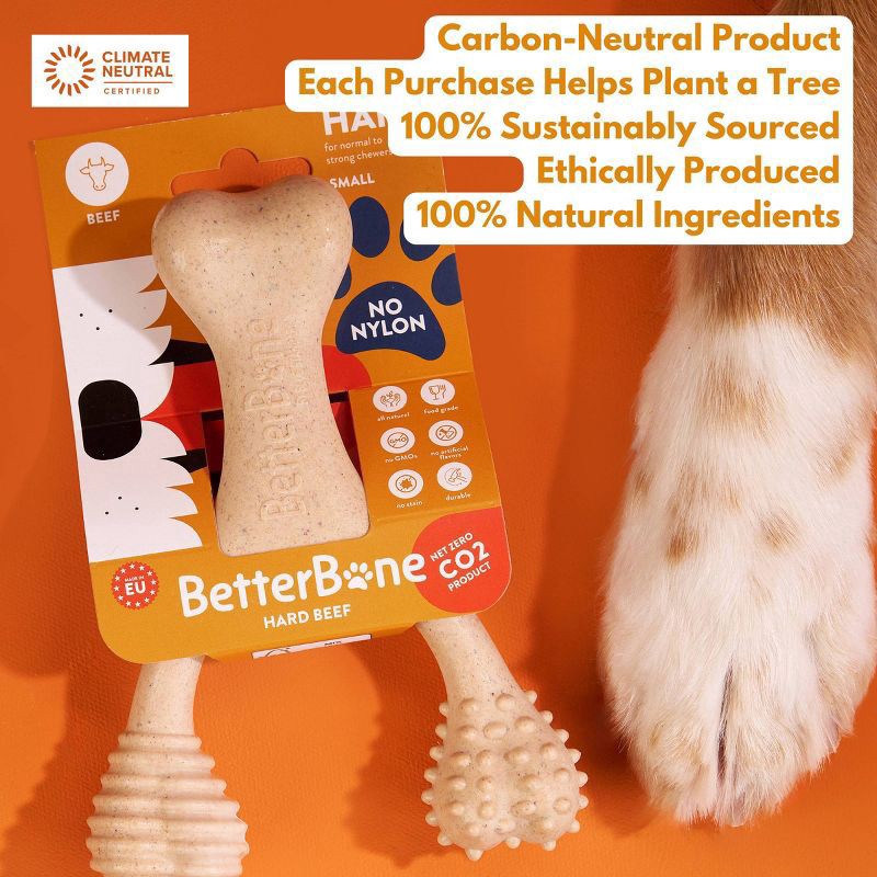 slide 3 of 7, BetterBone Hard Beef Nylon Free Dog Bone Chew Toy - S, 1 ct