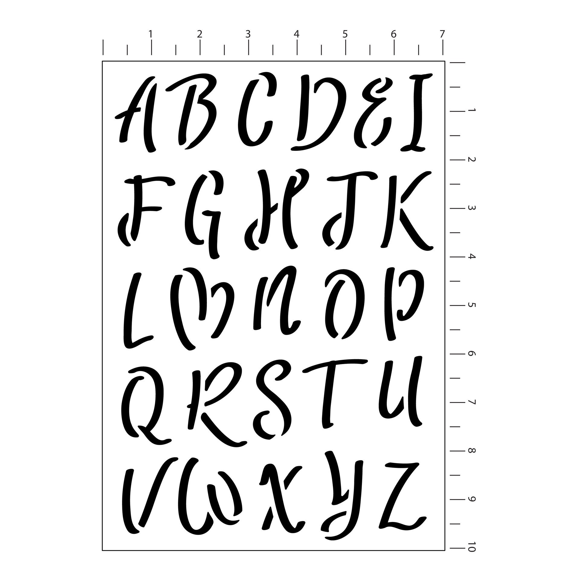 slide 4 of 4, 2" Brush Alphabet Stencils By Craft Smart, 2 in