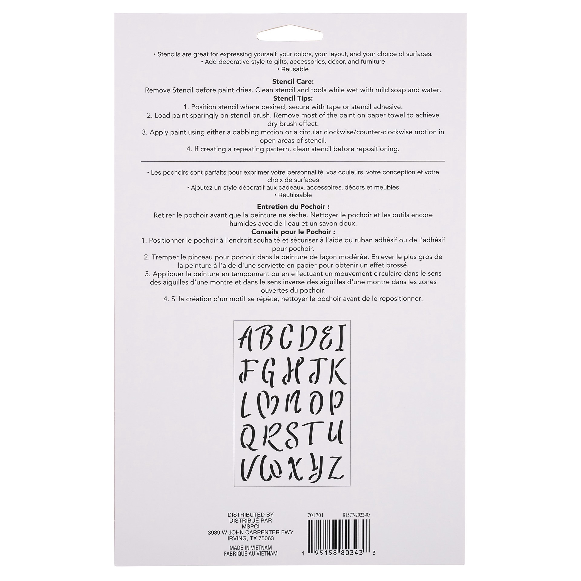 slide 3 of 4, 2" Brush Alphabet Stencils By Craft Smart, 2 in