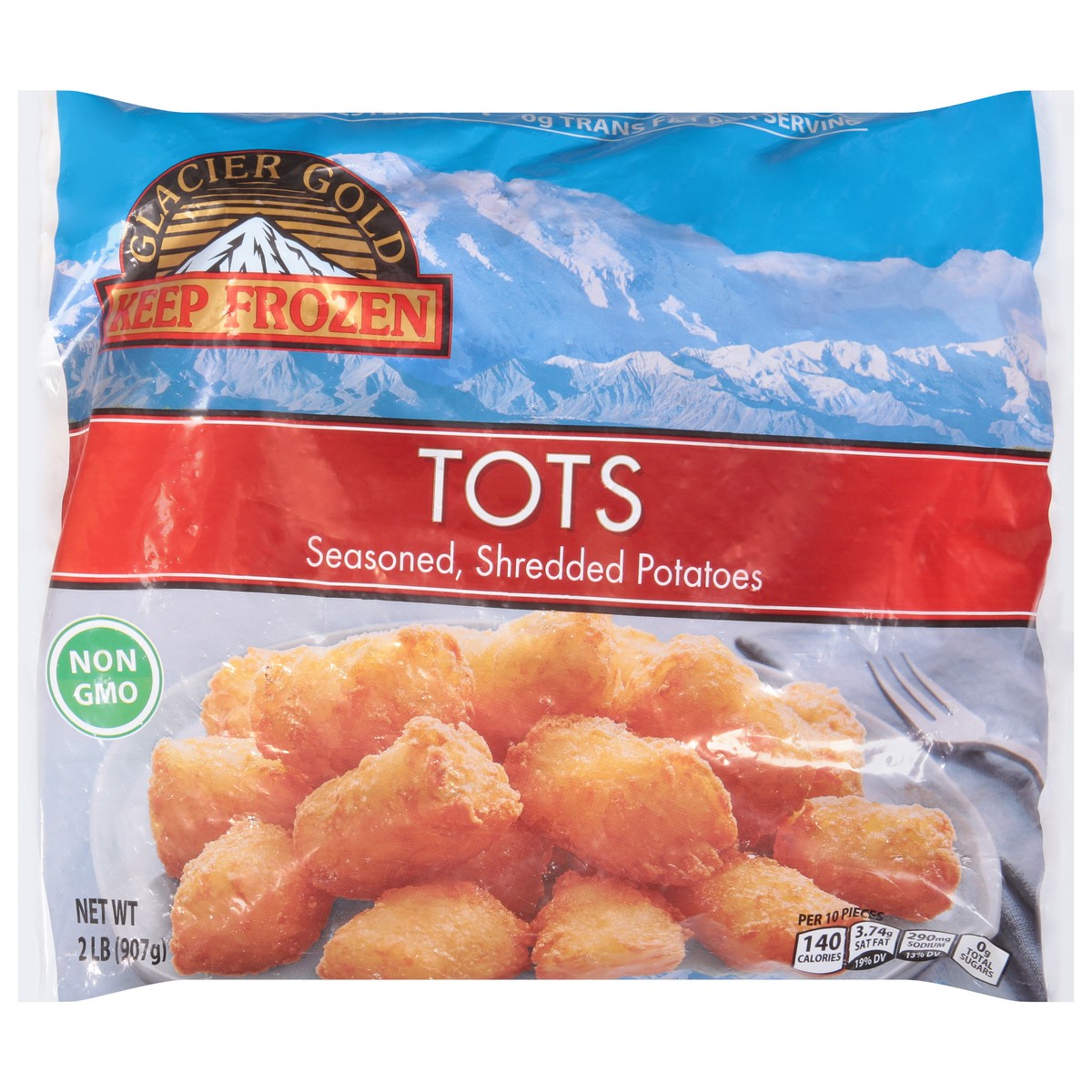 slide 1 of 9, Glacier Gold Tots Seasoned Shredded Potatoes 2 lb, 2 lb