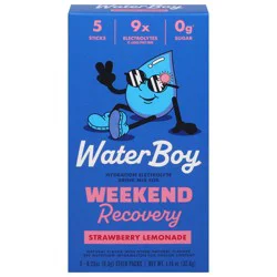 Water Boy Weekend Recovery Hydration Strawberry Lemonade Electrolyte Drink Mix - 5 x 0.23 oz Stick Packs