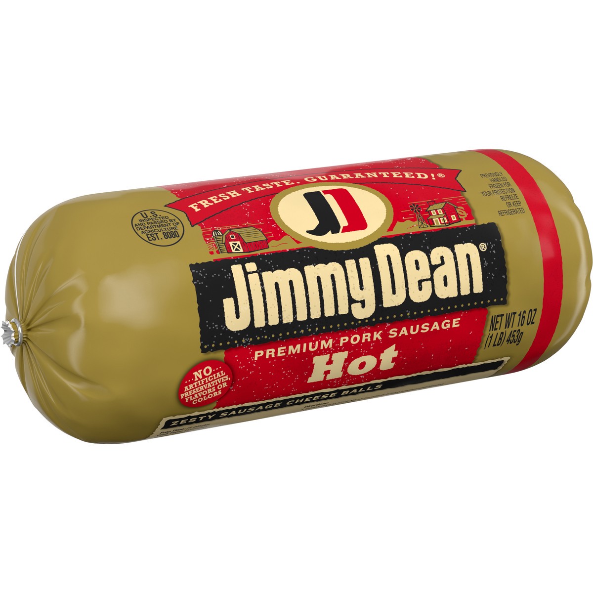 slide 2 of 5, Jimmy Dean Premium Pork Hot Breakfast Sausage Roll, 16 oz, 16 oz