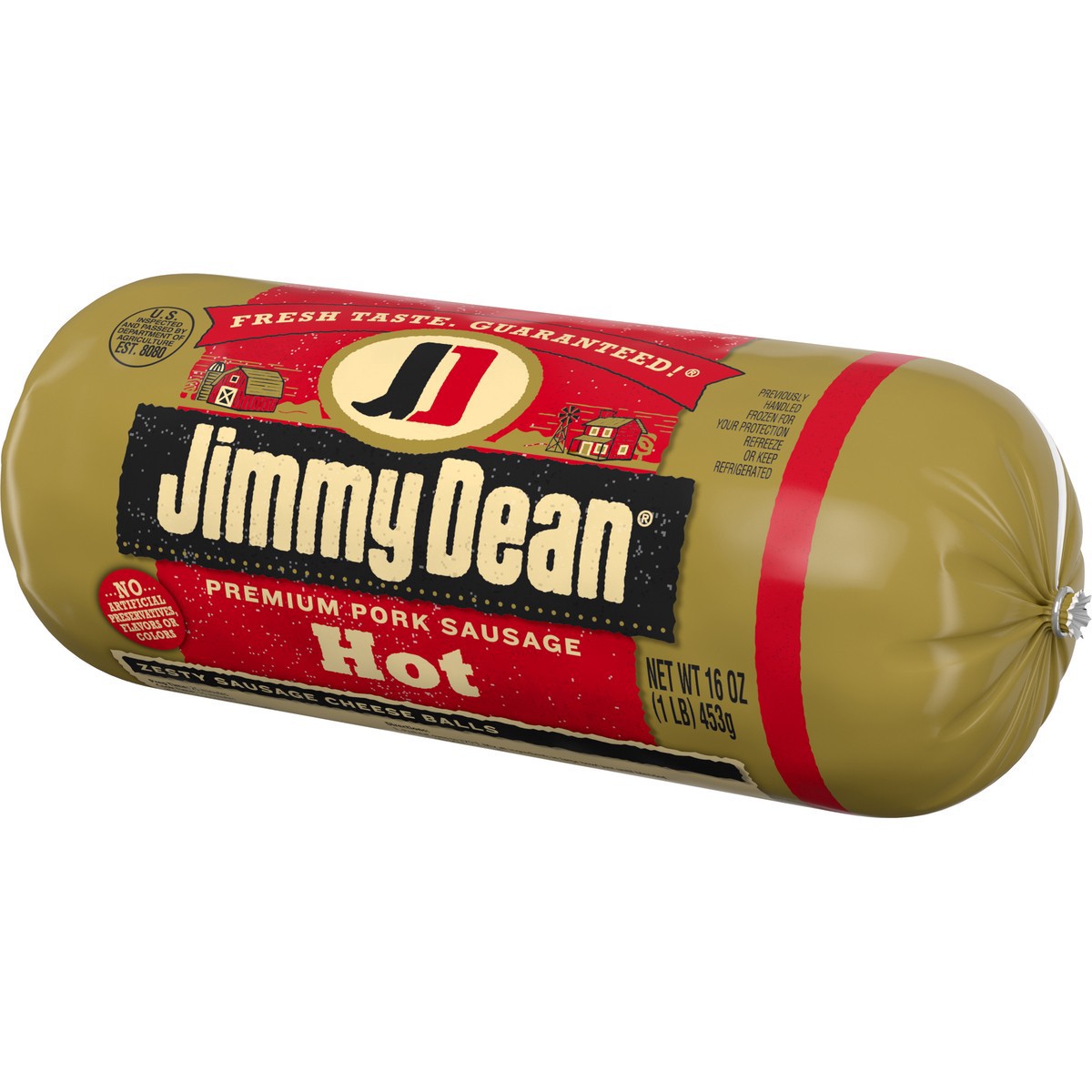 slide 2 of 5, Jimmy Dean Premium Pork Hot Breakfast Sausage Roll, 16 oz, 453.59 g