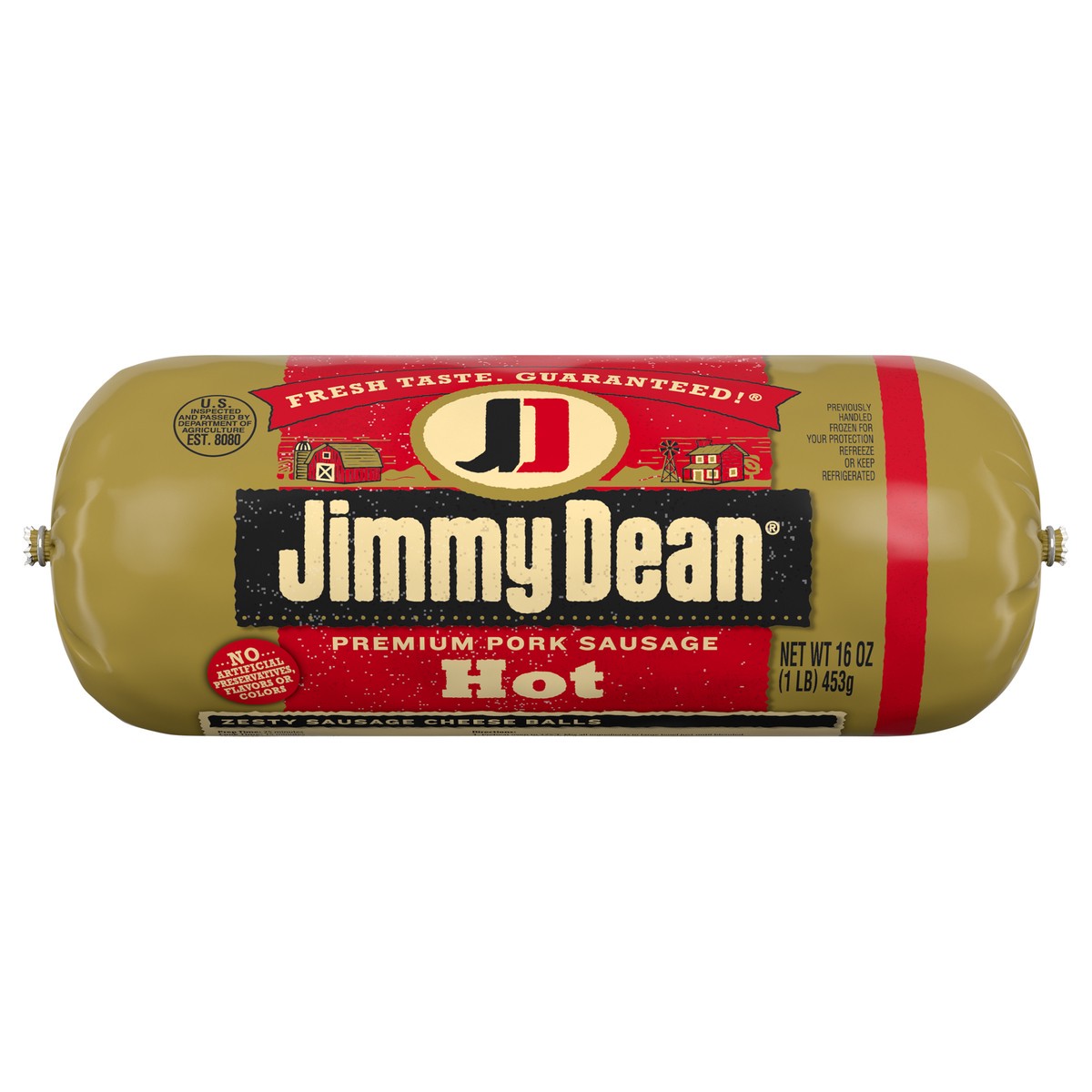 slide 1 of 5, Jimmy Dean Premium Pork Hot Breakfast Sausage Roll, 16 oz, 16 oz