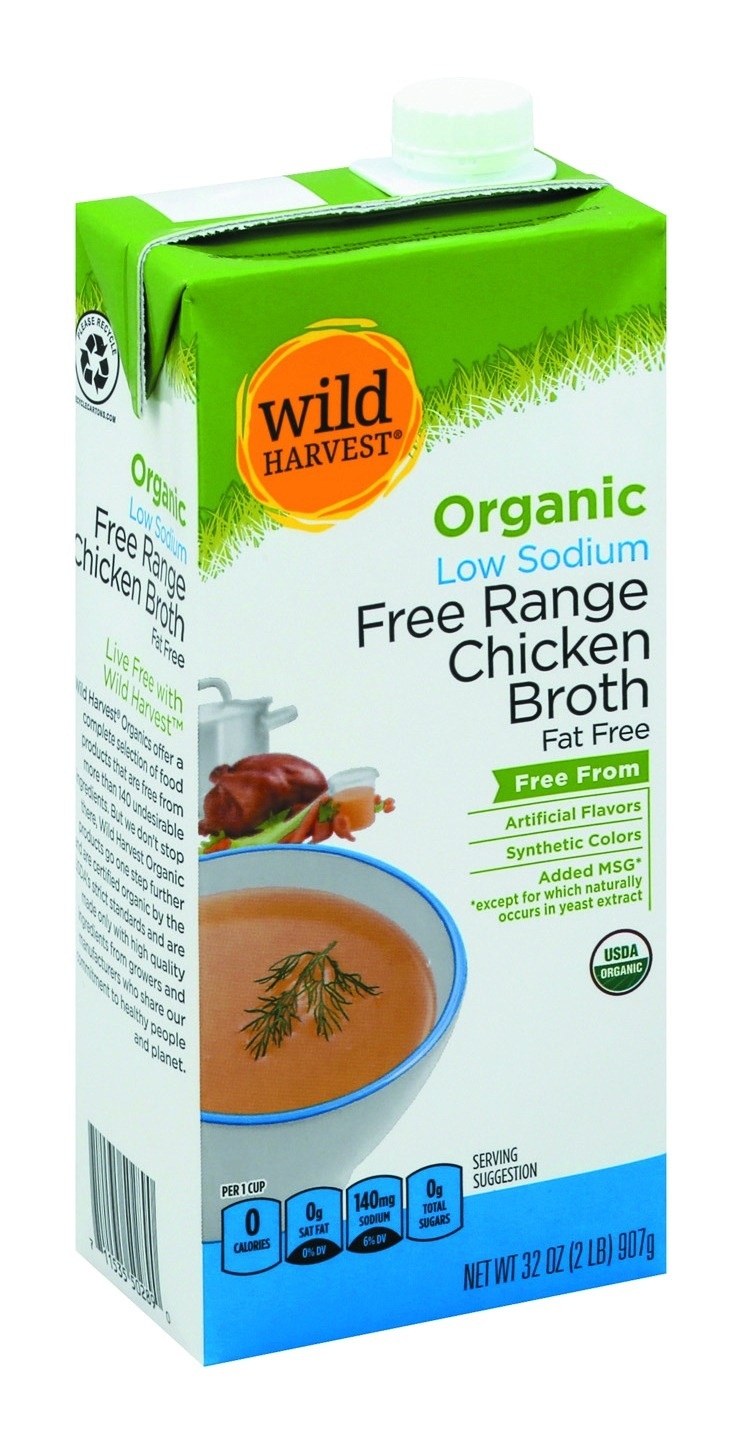 slide 1 of 1, Wild Harvest Organic Low Sodium Chicken Broth, 32 fl oz