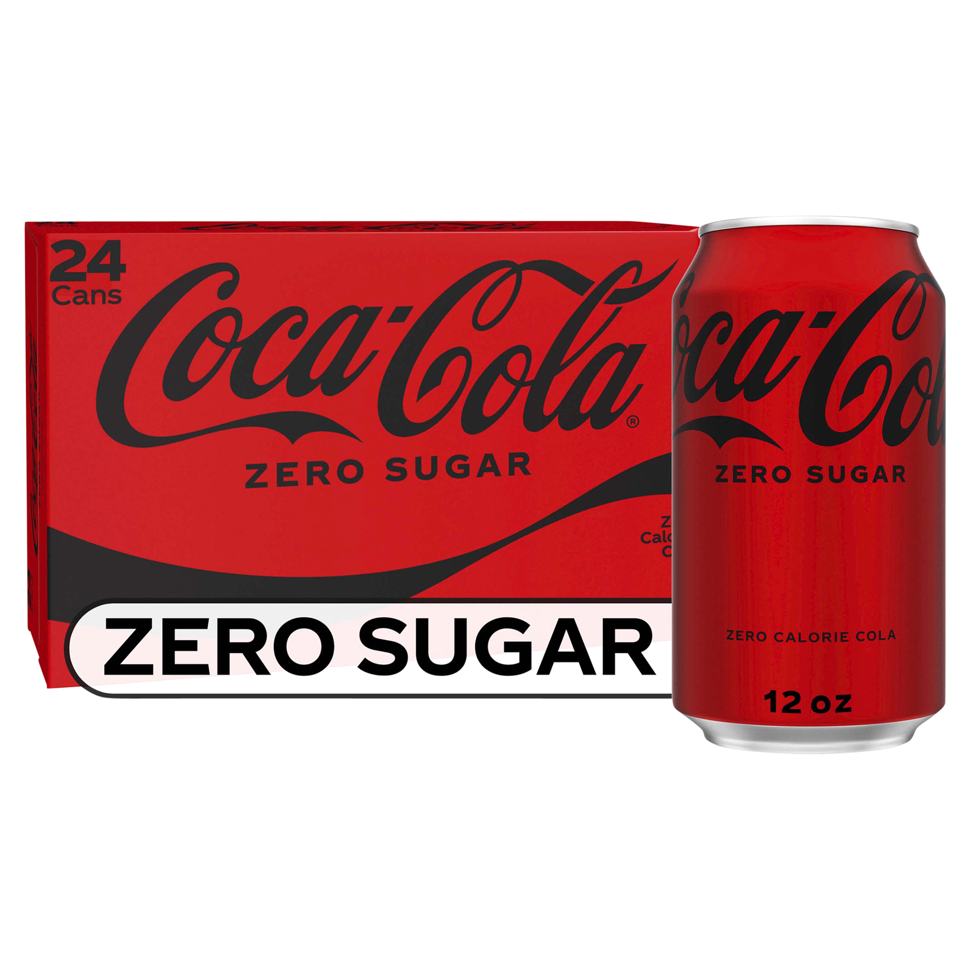 slide 3 of 13, Coca-Cola Coke Zero Sugar Diet Soda Soft Drink, 12 fl oz, 24 Pack, 24 ct; 12 oz