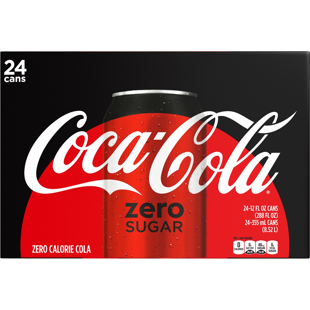 slide 8 of 10, Coca-Cola Zero Soda, 24 ct; 12 fl oz