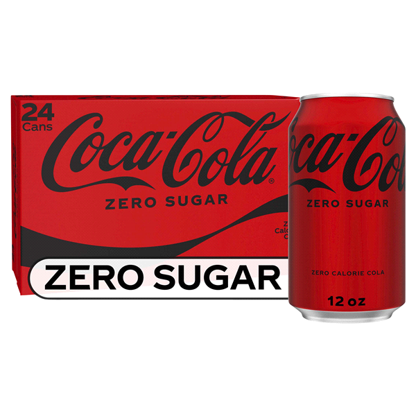 slide 5 of 13, Coca-Cola Zero Sugar Soda, 24 ct