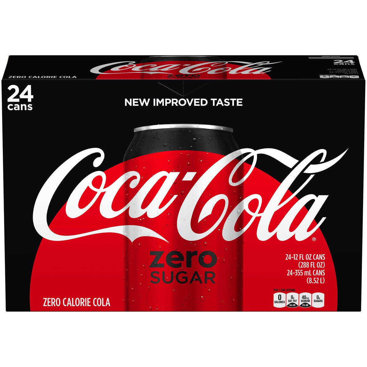 slide 1 of 13, Coca-Cola Coke Zero Sugar Diet Soda Soft Drink, 12 fl oz, 24 Pack, 24 ct; 12 oz