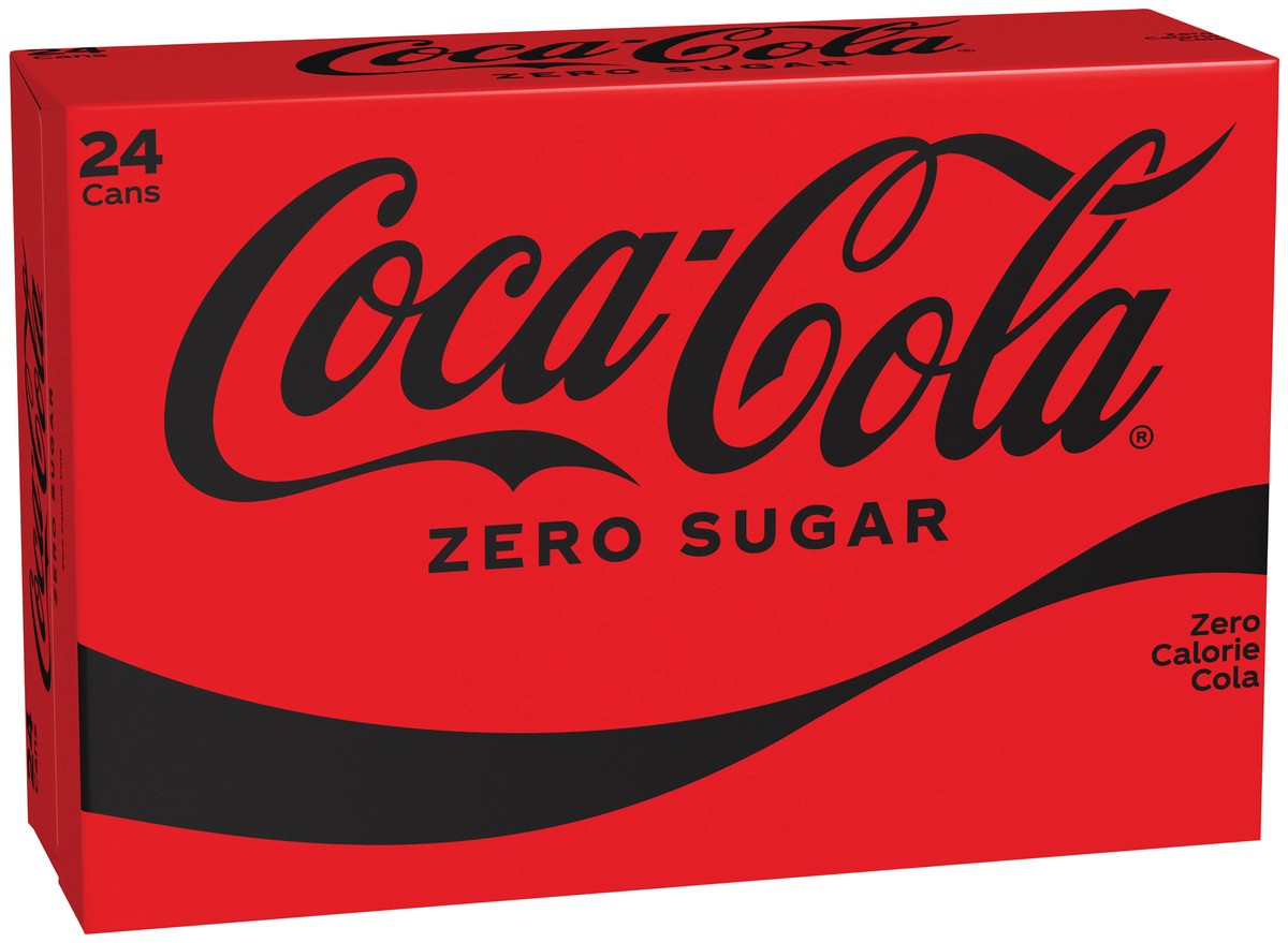 slide 1 of 13, Coca-Cola Zero Sugar Soda, 24 ct